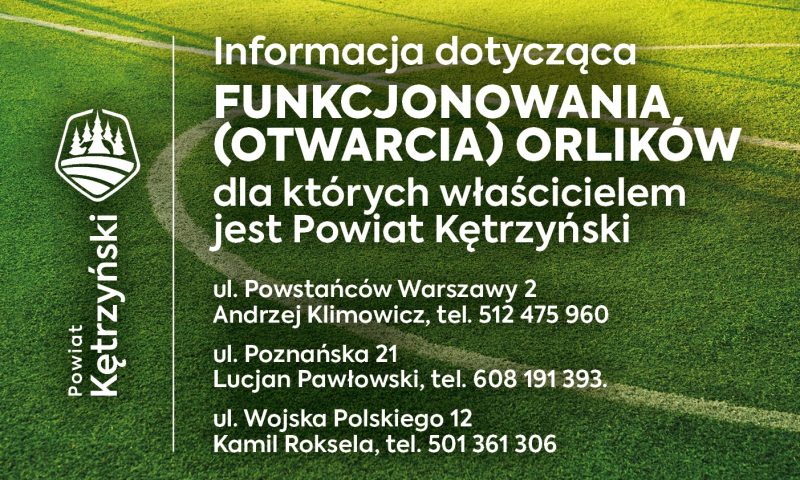 Powiat Kętrzyński udostępnia infrastrukturę sportową w Kętrzynie