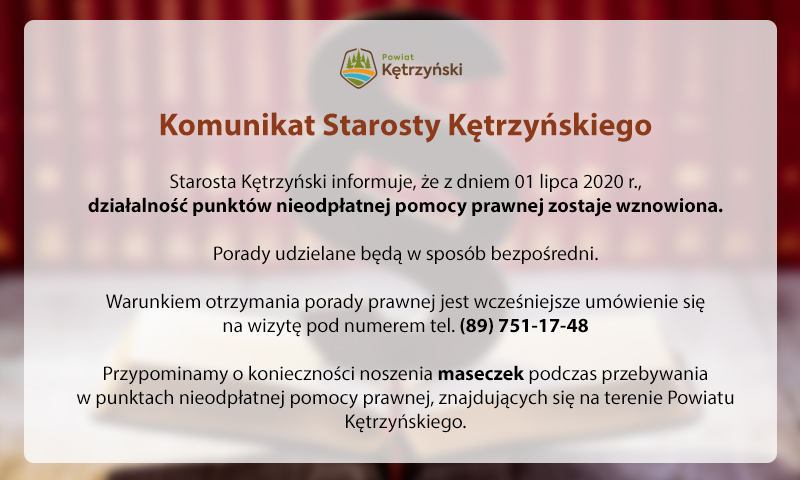 Komunikat Starosty Kętrzyńskiego
