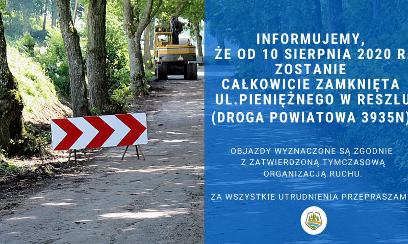 INFORMACJA O CZASOWYM ZAMKNIĘCIU ODCINKA DROGI POWIATOWEJ 3935N