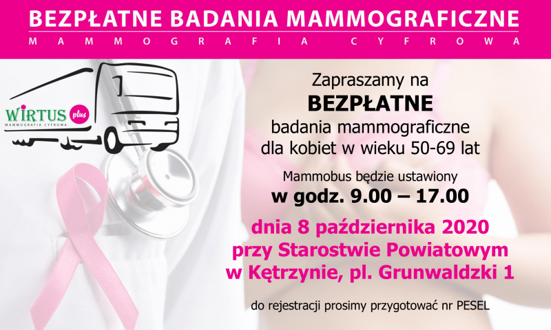 Zaproszenie na badanie mammograficzne