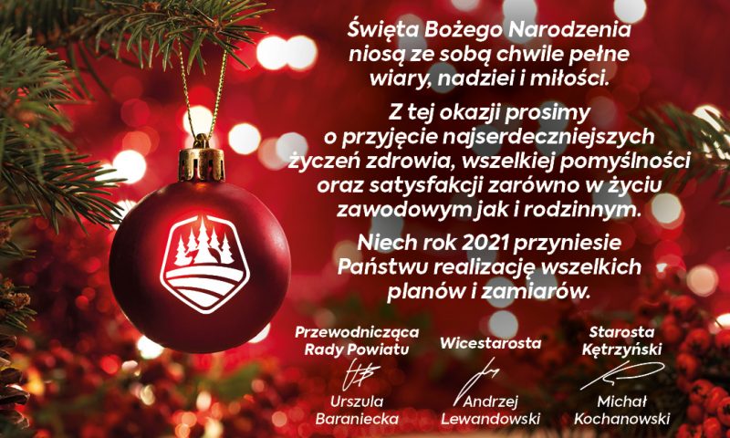 Życzenia władz samorządu powiatu kętrzyńskiego z okazji Świąt Bożego Narodzenia
