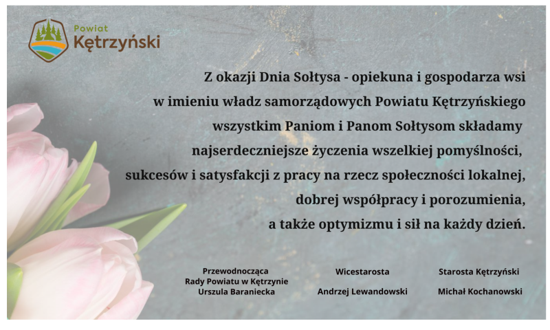 Życzenia z okazji Dnia Sołtysa 11 marca 2021 r.