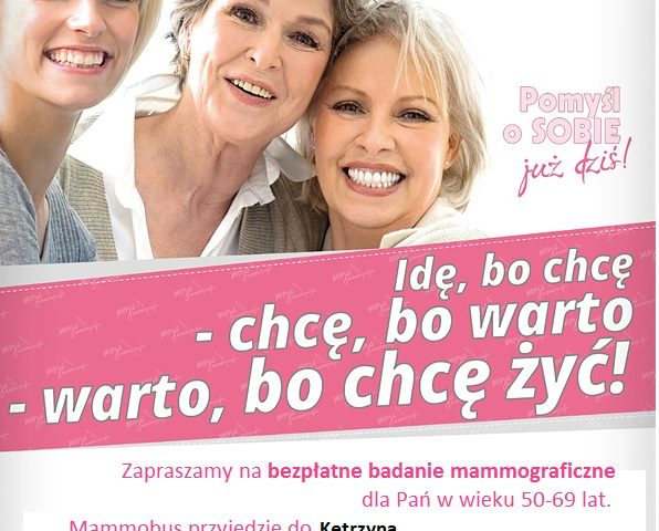 Zaproszenie na badania mammograficzne