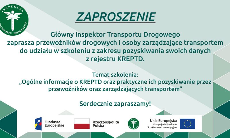 Zaproszenie do udziału w szkoleniu z zakresu pozyskiwania swoich danych z rejestru KREPTD
