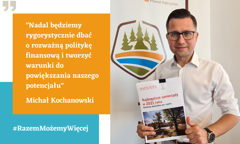 Powiat kętrzyński kolejny raz awansuje w rankingu przygotowanym przez samorządowe pismo „Wspólnota”