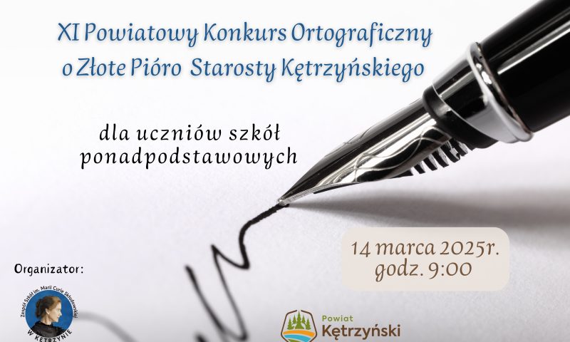 XI Powiatowy Konkurs Ortograficzny o „Złote Pióro” Starosty Kętrzyńskiego